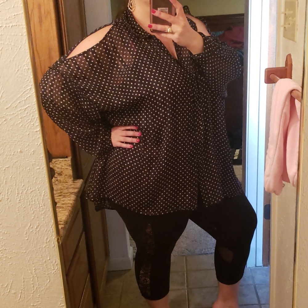 Lane Bryant Blouse - polkadots